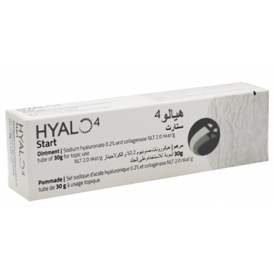 HYALO 4 START OINTMENT ( HYALURONIC ACID SODIUM 0.2% + COLLAGENASE ) — 30 GM OINTMENT